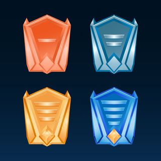 一套奇幻游戏ui徽章铜牌