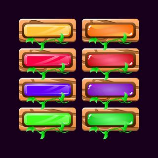 用于gui资产元素的游戏ui全彩色按钮集