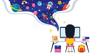 计算机技术用于教育和商业的概念