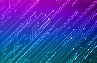 蓝紫色渐变箭头电路几何形状背景