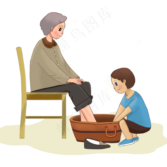 重阳节孙子给奶奶洗脚