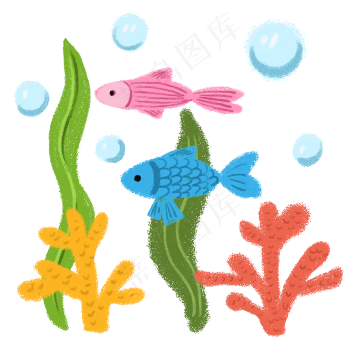 儿童节蜡笔风海底世界(2000X2000(DPI:300))psd模版下载