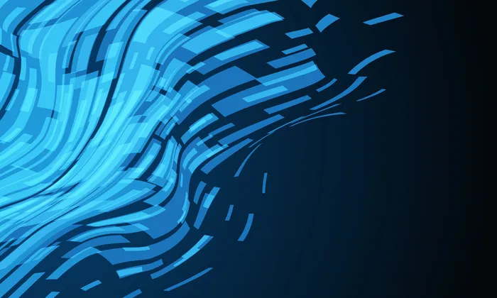 黑色设计未来主义背景下的抽象蓝色网络数据几何波技术eps,ai矢量模版下载