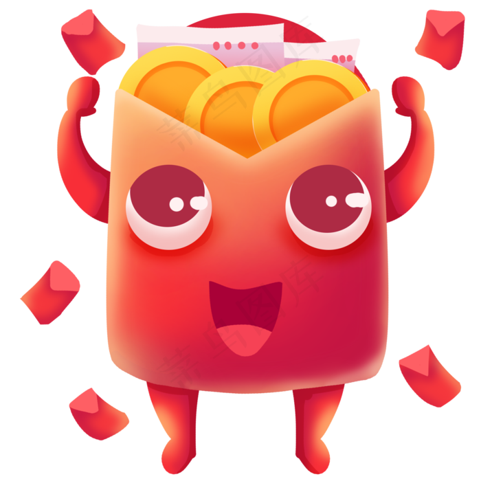 拟人接住红包雨红包