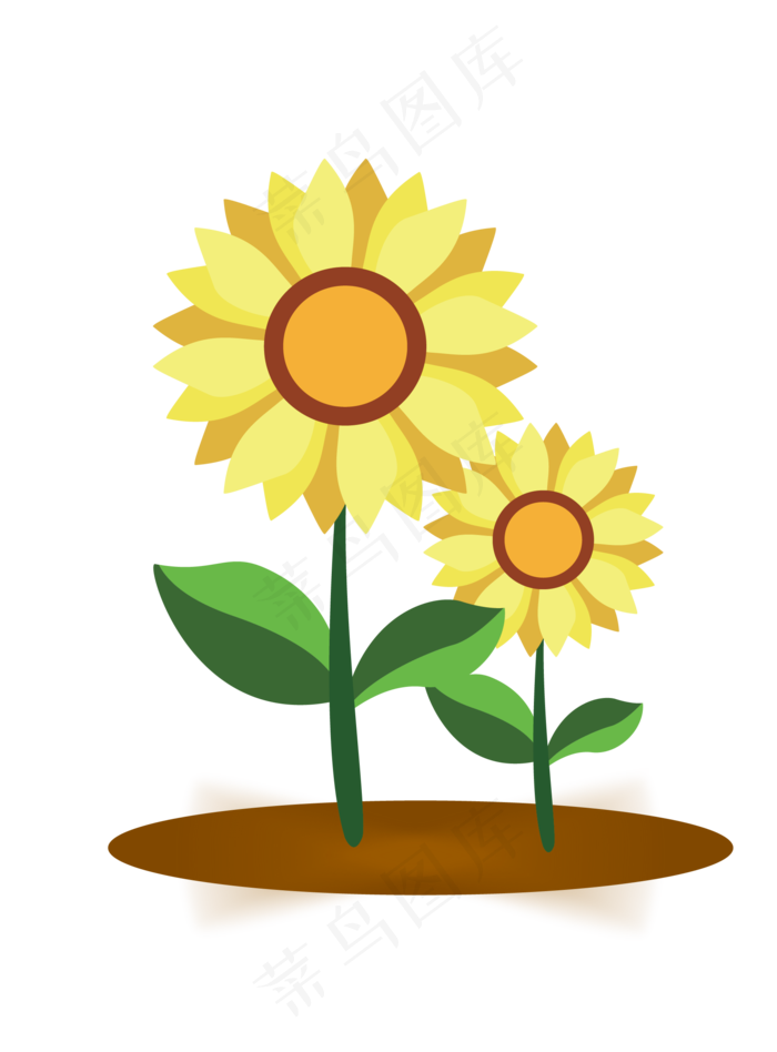 彩色的温暖系的向日葵