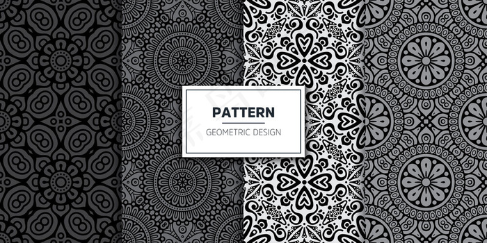 豪华装饰曼陀罗无缝图案