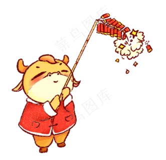 2021年牛年大吉放鞭炮金牛贺岁