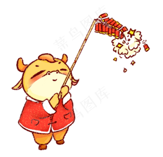 2021年牛年大吉放鞭炮金牛贺岁