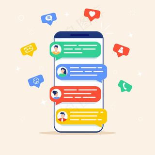 手机上的在线聊天信息文本通知。