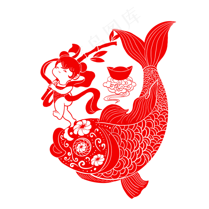 牛年新年年画(2000X2000(DPI:300))psd模版下载
