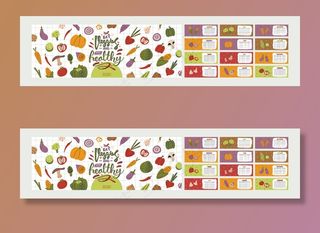 可爱的彩色水平日历。