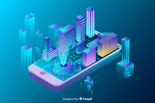等距智能城市背景