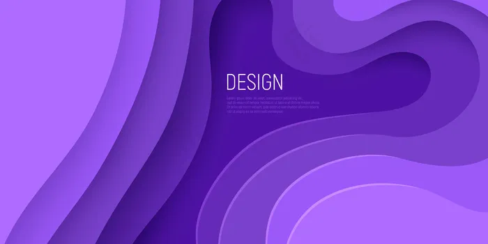 紫色剪纸设计与三维粘液抽象背景和紫色波浪层。eps,ai矢量模版下载