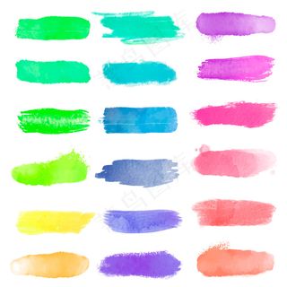 彩色水彩笔刷集