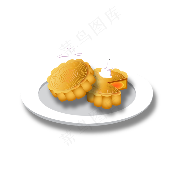 中秋节盘子里的月饼