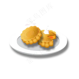中秋节盘子里的月饼