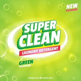 新配方洗涤剂的绿色背景