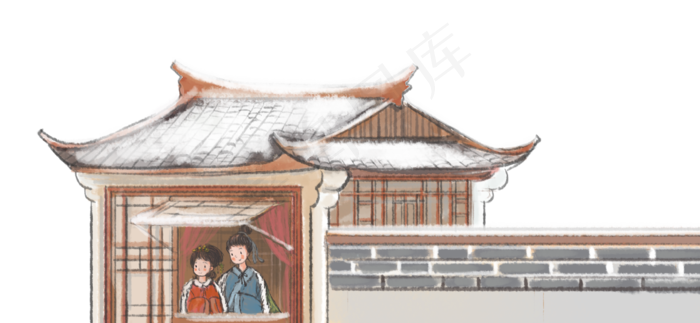 立冬主题之水墨古风建筑风景(2580X1192(DPI:300))psd模版下载
