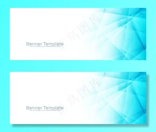 抽象蓝色几何横幅banner设计