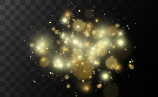 火花闪烁特殊的光效果。孤立的火花。闪闪发光的魔法尘埃颗粒。博克效应。