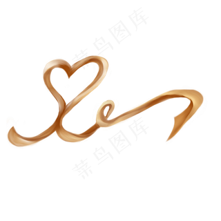 黄色爱心丝带七夕情人节