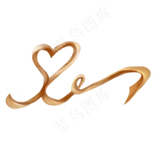 黄色爱心丝带七夕情人节