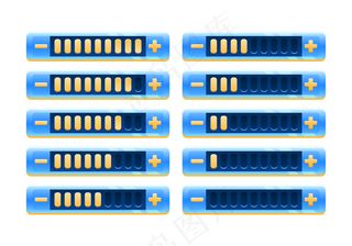 一套奇幻蓝色空间游戏ui进度条面板和增加和减少按钮