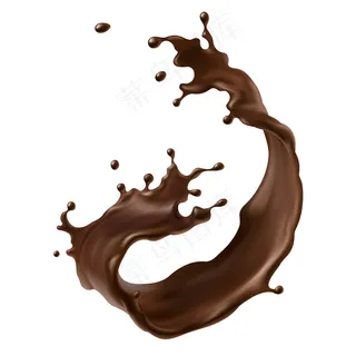 一个现实风格的棕色巧克力飞溅矢量插图。 一个现实风格的棕色巧克力飞溅矢量插图。