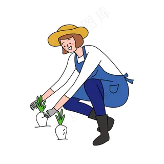 情侣劳作场景温馨有爱