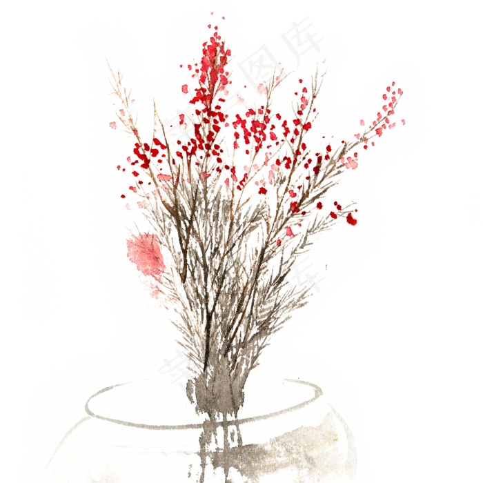 花瓶中的梅花(4724X4724(DPI:300))psd模版下载