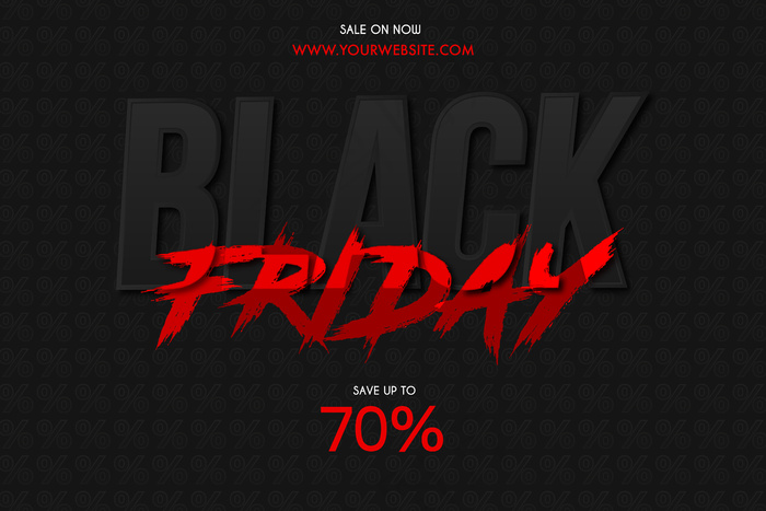 黑色星期五销售背景，带红色毛笔文字效果