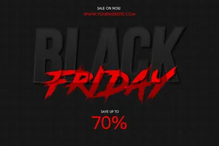 黑色星期五销售背景，带红色毛笔文字效果