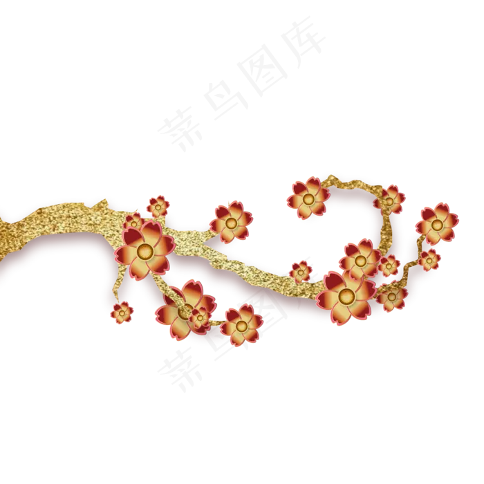 新年梅花装饰(2000*2000px 300 dpi )ai矢量模版下载