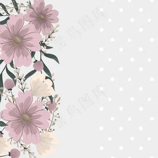 花朵图案边框-粉色花朵