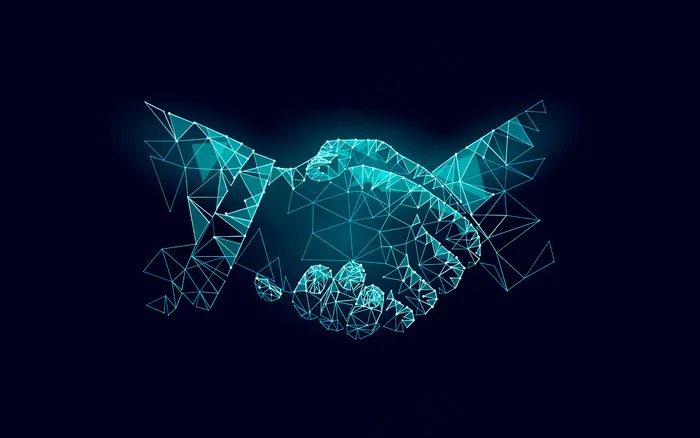 双方握手达成商业协议。eps,ai矢量模版下载