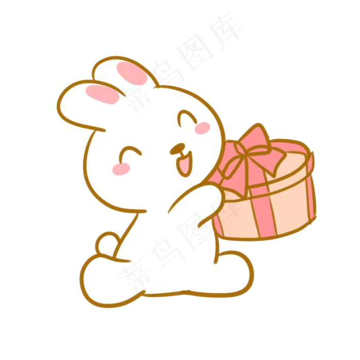 玉兔和礼盒(2100X2100(DPI:300))psd模版下载