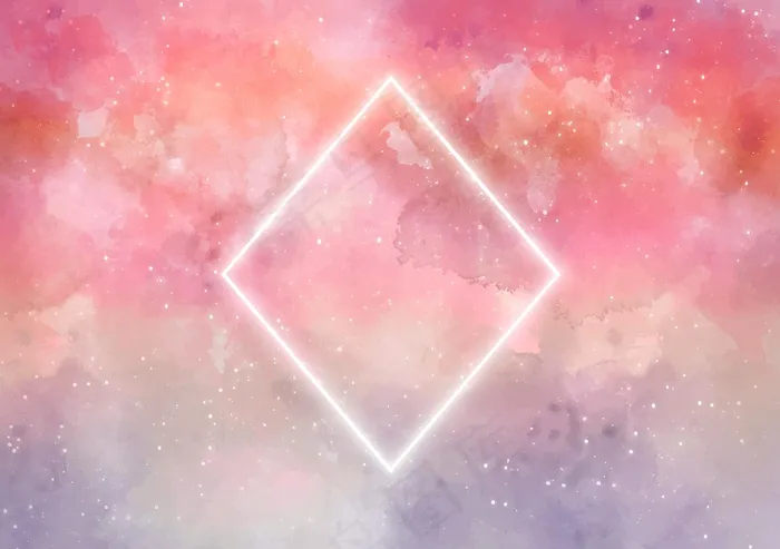 带有菱形霓虹灯的星系背景eps,ai矢量模版下载