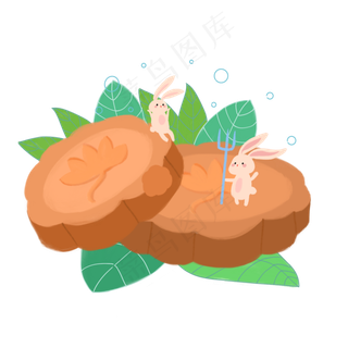 中秋中秋节八月十五月饼兔子