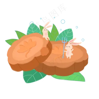 中秋中秋节八月十五月饼兔子