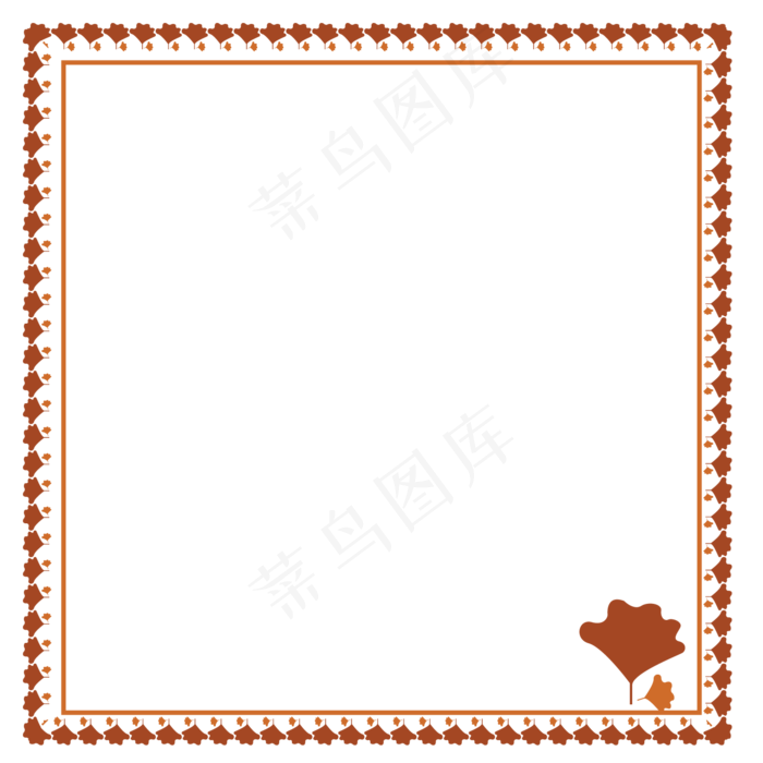 秋天主题银杏叶边框