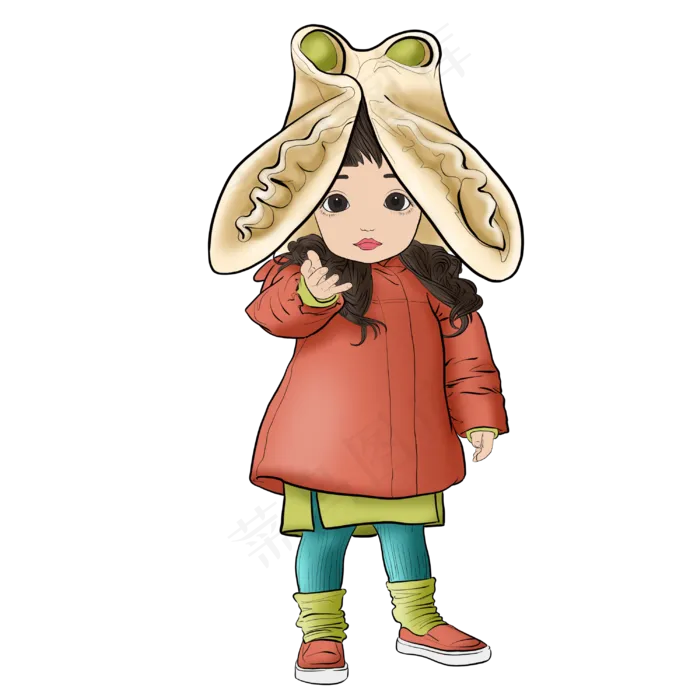 立冬橘粉色羽绒服饺子娃娃(3000X3000(DPI:132))psd模版下载