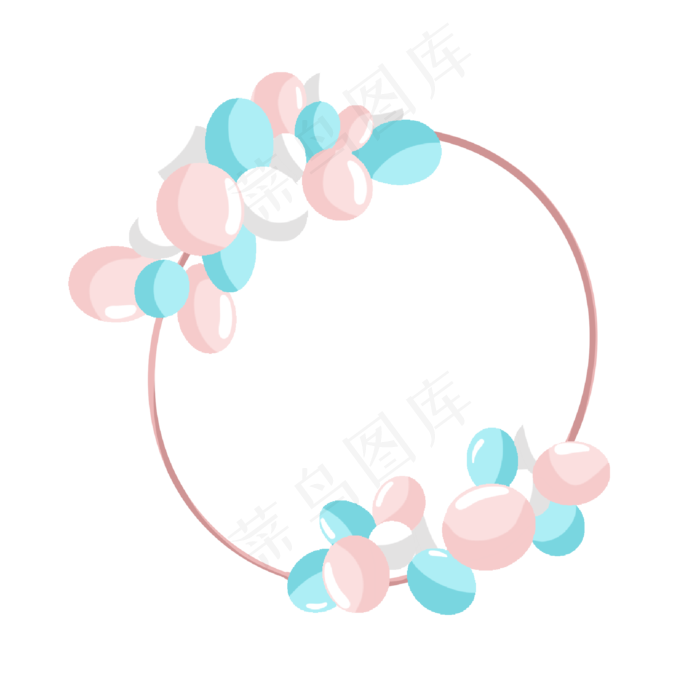 七夕粉白蓝色气球圆环
