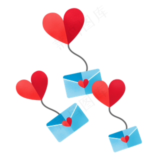 七夕情人节红色信封纹理手绘元素