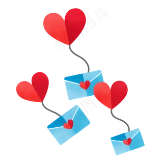 七夕情人节红色信封纹理手绘元素