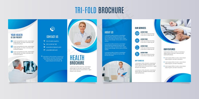 摘要三折页小册子模板