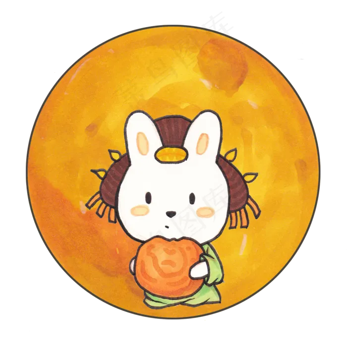 中秋节月亮玉兔(2000X2000(DPI:300))psd模版下载
