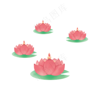 中元节鬼节莲花灯