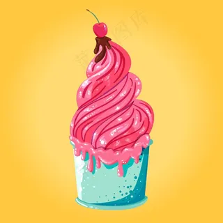 美味的草莓冰淇淋