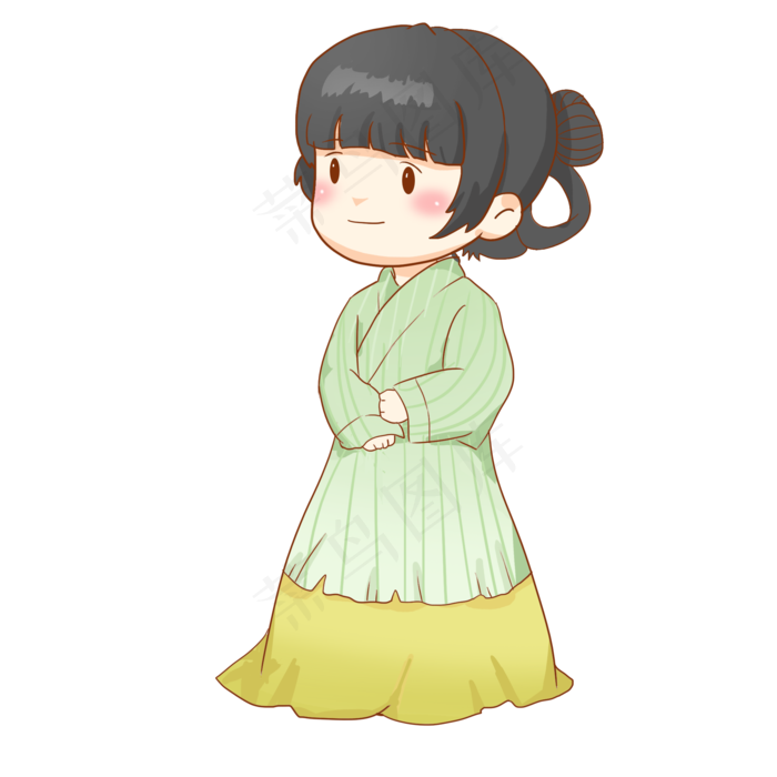 古风汉服女孩与梅花免抠PNG素材(2000X2000(DPI:300))psd模版下载