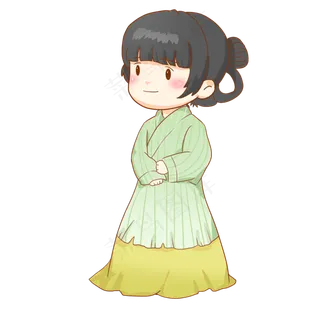 古风汉服女孩与梅花免抠PNG素材